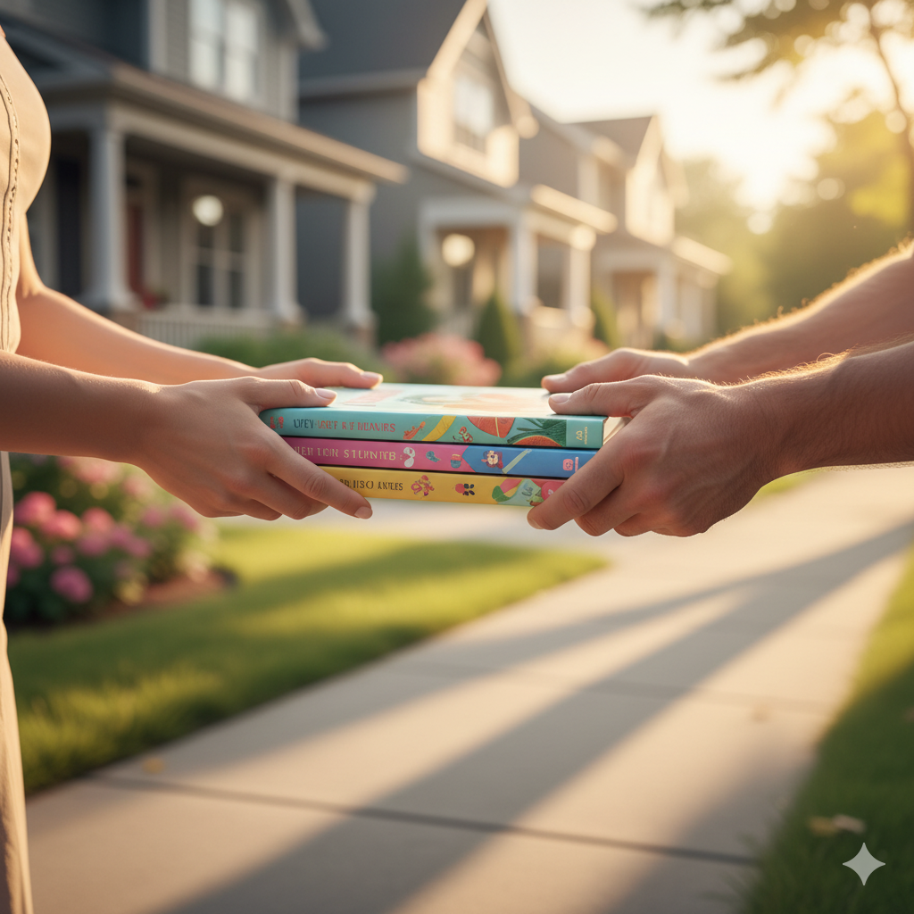 Bibliothèque partagée entre enfants